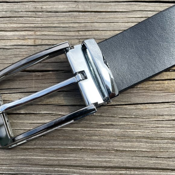 Men's Handmade Leather Belt Black Size 43/44 Handmade in Pakistan - Picture 9 of 14